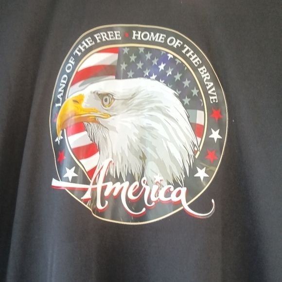 New Men's America Eagle Patriotic Fourth of July 4th Black T Shirt Size Large - Picture 1 of 3